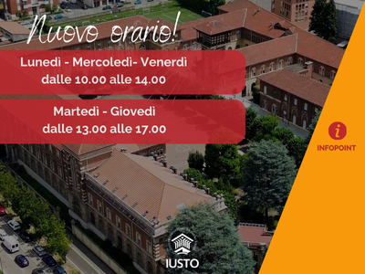 Nuovi orari Infopoint IUSTO