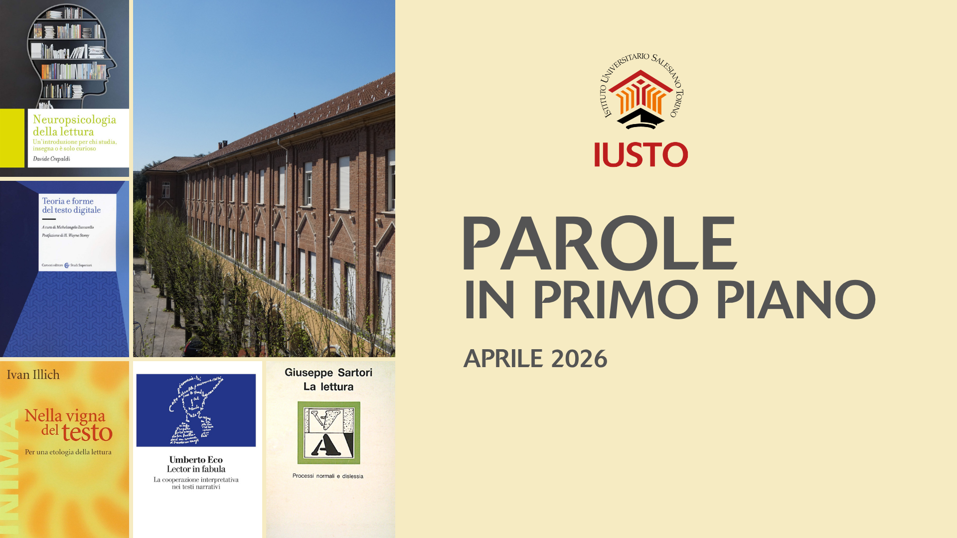 PAROLE IN PRIMO PIANO APRILE 2026 Leggere: esercizio di libertà